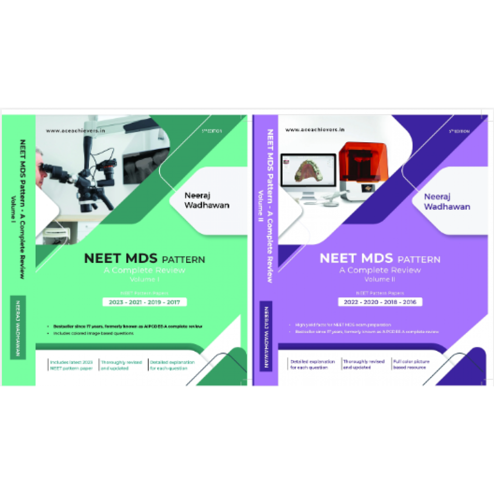 NEET MDS PatternA Complete Review (Volume 1 & 2) 2023202120192017; 5th Edition 2024 by